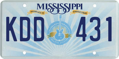 MS license plate KDD431
