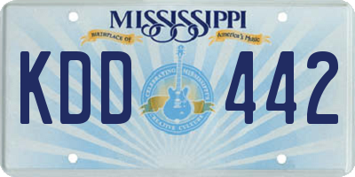 MS license plate KDD442