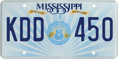 MS license plate KDD450