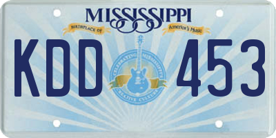 MS license plate KDD453