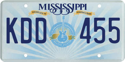 MS license plate KDD455