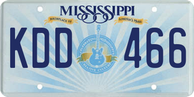 MS license plate KDD466