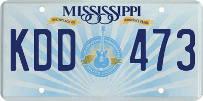 MS license plate KDD473