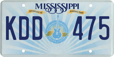 MS license plate KDD475