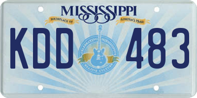 MS license plate KDD483