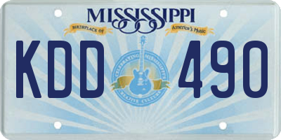 MS license plate KDD490