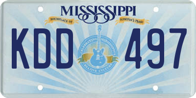 MS license plate KDD497