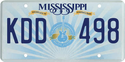 MS license plate KDD498