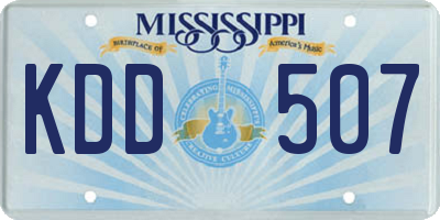 MS license plate KDD507