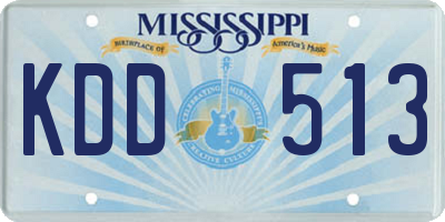 MS license plate KDD513