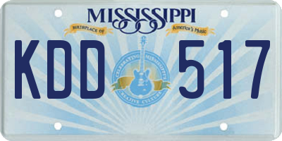 MS license plate KDD517