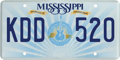 MS license plate KDD520
