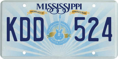 MS license plate KDD524