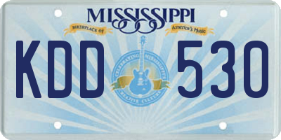 MS license plate KDD530