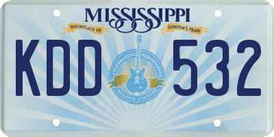 MS license plate KDD532