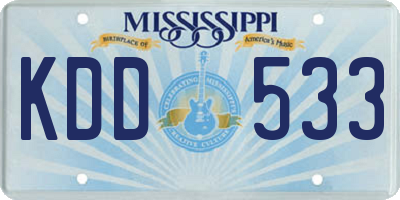 MS license plate KDD533