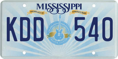 MS license plate KDD540