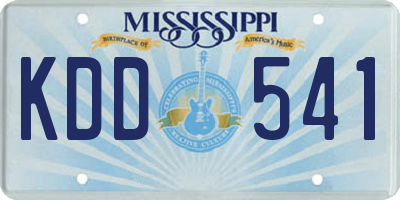 MS license plate KDD541