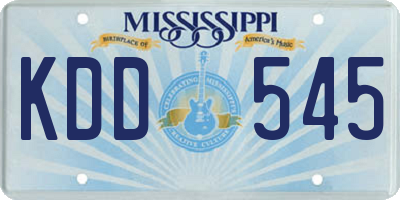 MS license plate KDD545