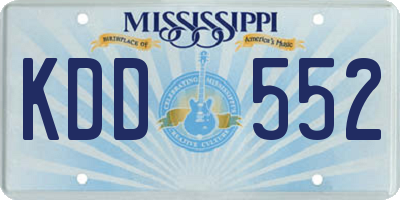 MS license plate KDD552