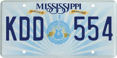 MS license plate KDD554