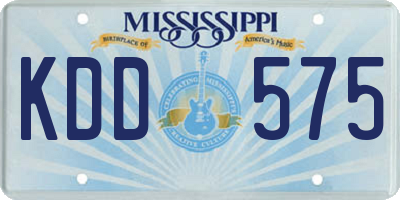 MS license plate KDD575