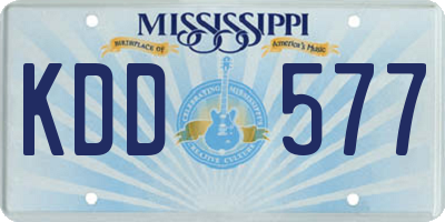 MS license plate KDD577