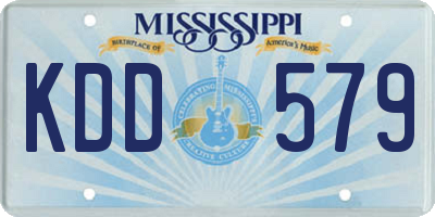 MS license plate KDD579