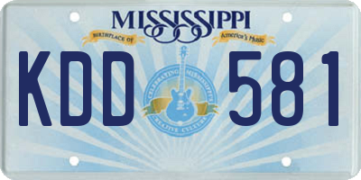 MS license plate KDD581
