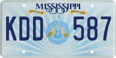 MS license plate KDD587