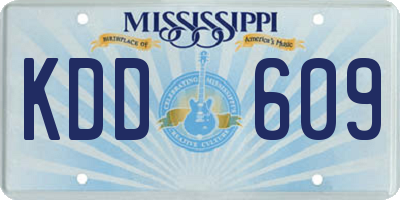 MS license plate KDD609