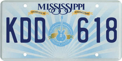 MS license plate KDD618
