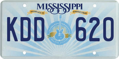 MS license plate KDD620