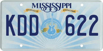MS license plate KDD622