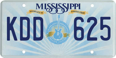 MS license plate KDD625