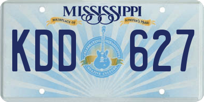 MS license plate KDD627