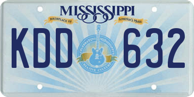 MS license plate KDD632