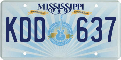 MS license plate KDD637
