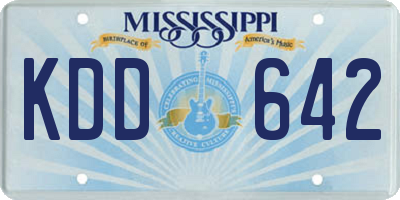 MS license plate KDD642