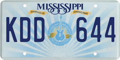 MS license plate KDD644