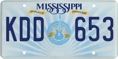 MS license plate KDD653