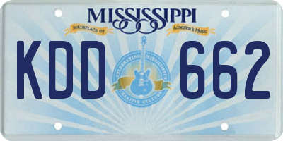 MS license plate KDD662