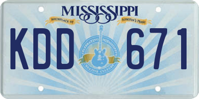MS license plate KDD671