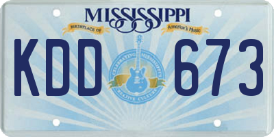 MS license plate KDD673
