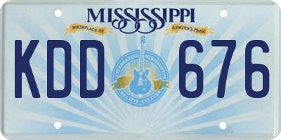 MS license plate KDD676