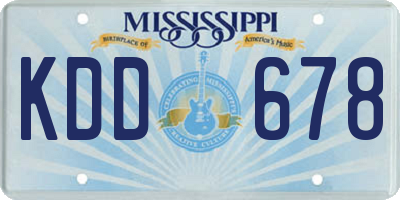 MS license plate KDD678