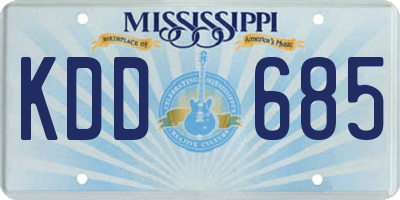 MS license plate KDD685