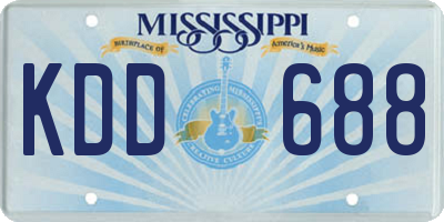 MS license plate KDD688