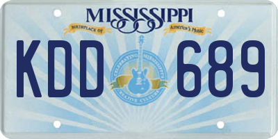 MS license plate KDD689