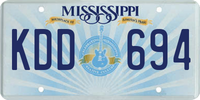 MS license plate KDD694